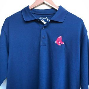 MLB Boston Red Sox Embroidered Navy Lite Weight Polo Shirt Size Large